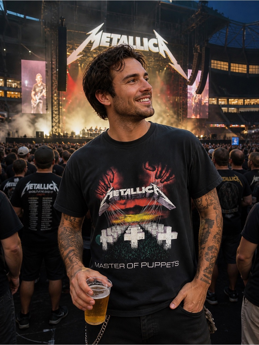 Metallica Master of Puppets Black Band Tee Graphic Shirt Men’s Medium